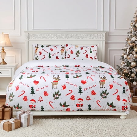 Gogreen Luxury Flannel Twin Duvet Cover Floral, Soft & Breathable 2 Pieces Twin Bedding Sets, Pattern Twin Comfy Duvet Cover, with Zipper Closure, Includes 1 x Pillowcase, 1 x Duvet Cover