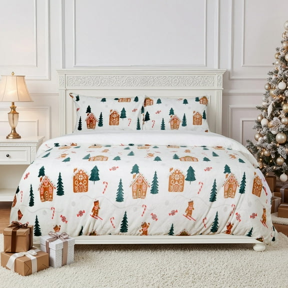 Gogreen Luxury Flannel Twin Duvet Cover Floral, Soft & Breathable 2 Pieces Twin Bedding Sets, Pattern Twin Comfy Duvet Cover, with Zipper Closure, Includes 1 x Pillowcase, 1 x Duvet Cover