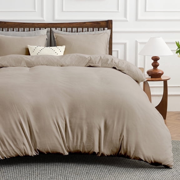Hitime Luxury King Duvet Cover, Soft & Breathable Microfiber 3 Pieces King Bedding Sets, King Comfy Duvet Cover, with Zipper Closure