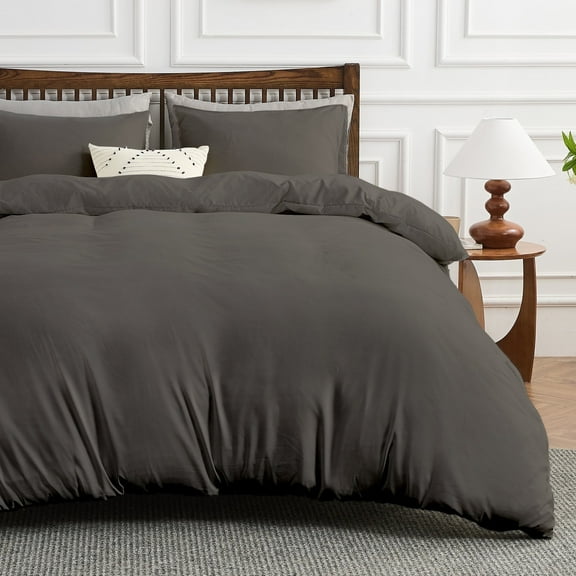 Hitime Luxury King Duvet Cover, Soft & Breathable Microfiber 3 Pieces King Bedding Sets, King Comfy Duvet Cover, with Zipper Closure