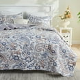 thumbnail image 1 of Gogreen Luxury Printed Quilt Set Twin Size, Lightweight Comforter Set, Oversized Bedspread Coverlet Quilted Bedding Set, with 2 Matching Pillowcases, for All Season, 1 of 9