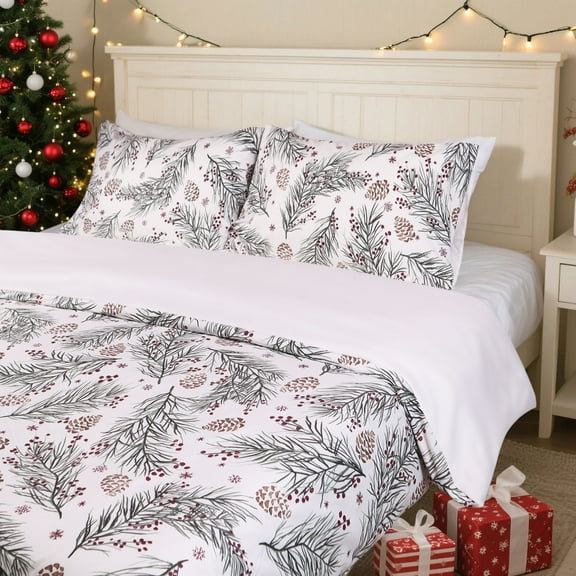 Gogreen Luxury Queen Duvet Cover Floral, Soft & Breathable Microfiber 3 Pieces Queen Bedding Sets, Pattern Queen Comfy Duvet Cover, with Zipper Closure, Includes 2 x Pillowcase, 1 x Duvet Cover