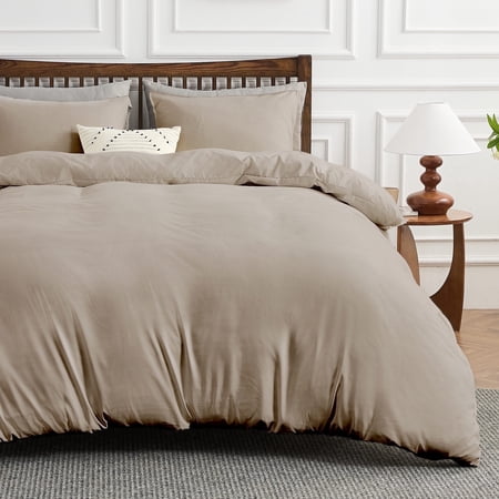 Hitime Luxury Queen Duvet Cover, Soft & Breathable Microfiber 3 Pieces Queen Bedding Sets, Queen Comfy Duvet Cover, with Zipper Closure