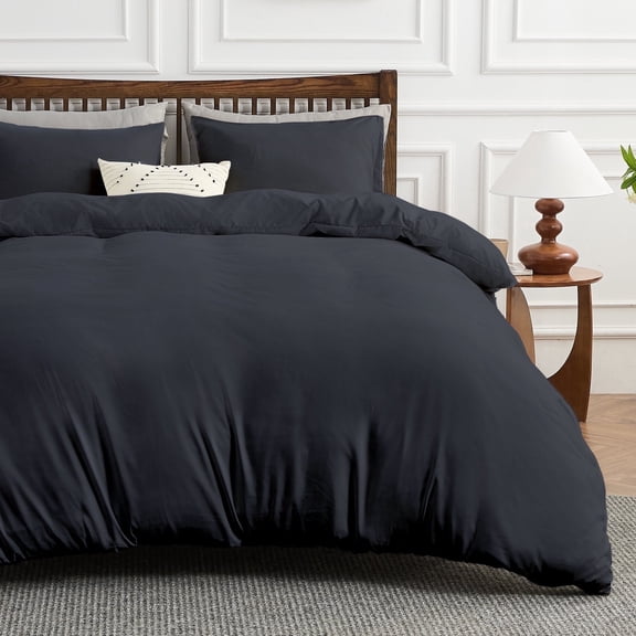 Hitime Luxury Queen Duvet Cover, Soft & Breathable Microfiber 3 Pieces Queen Bedding Sets, Queen Comfy Duvet Cover, with Zipper Closure