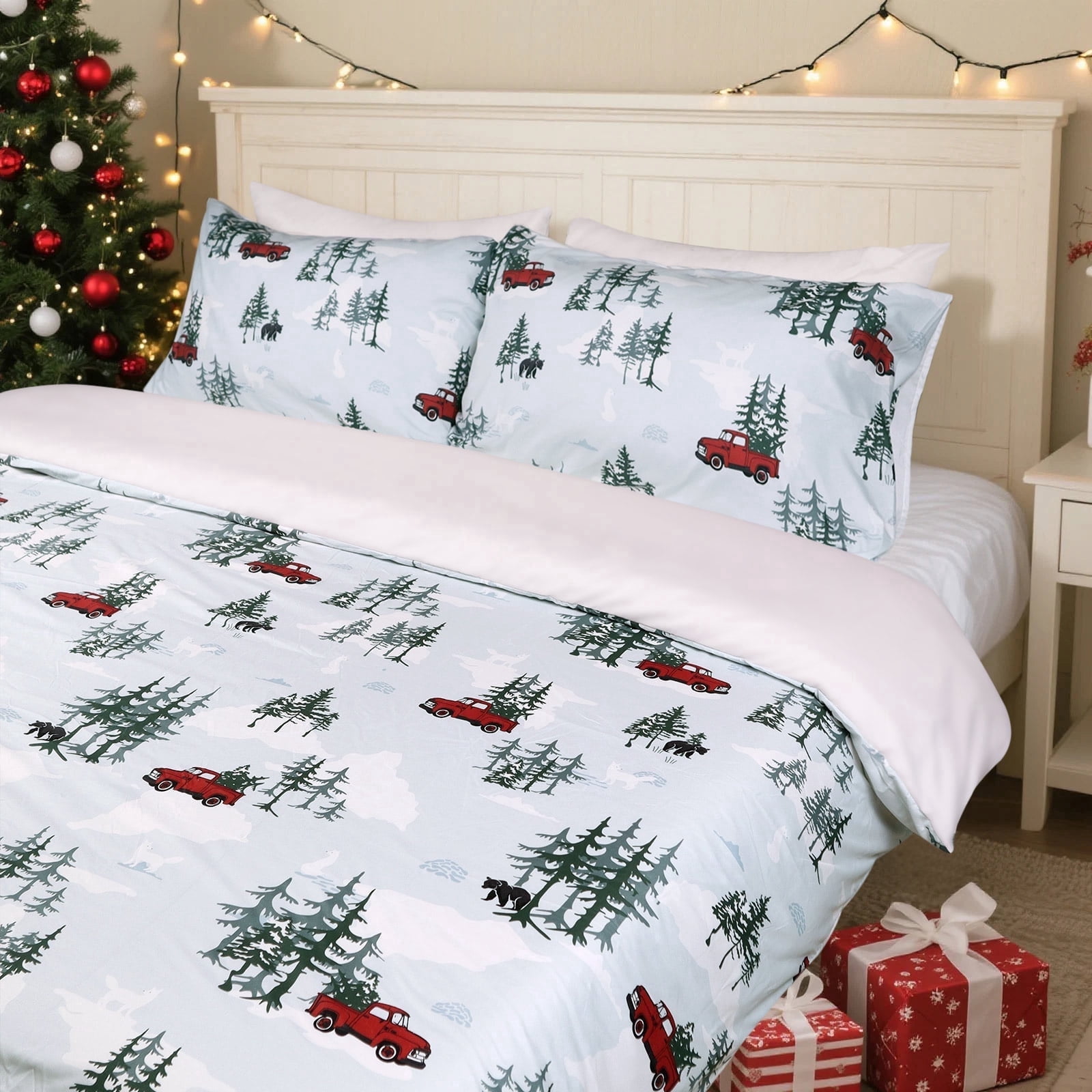 Gogreen Luxury Twin Duvet Cover Floral, Soft & Breathable Microfiber 2 Pieces Twin Bedding Sets, Pattern Twin Comfy Duvet Cover, with Zipper Closure, Includes 1 x Pillowcase, 1 x Duvet Cover
