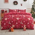thumbnail image 1 of Gogreen Queen Duvet Cover Floral, Soft & Breathable Microfiber 3 Pieces Queen Bedding Sets, Pattern Queen Comfy Duvet Cover, with Zipper Closure (Christmas Elk, Queen), 1 of 8