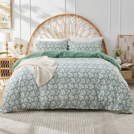 Gogreen Queen Duvet Cover Set, Soft & Breathable Microfiber 3 Pieces Queen Bedding Sets, Pattern Queen Comfy Duvet Cover Set, with Zipper Closure (Queen)