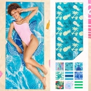 Gogreen Quick Dry Sand Free Beach Towel for Travel Pool Lightweight 71x32 In Absorbent Microfiber Oversized Towels Yoga Bath Camping Sport - Stylish Unique Gift - Sea Turtle