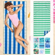 Gogreen Quick Dry Sand Free Beach Towel for Travel Pool Lightweight 71x32 In Absorbent Microfiber Oversized Towels Yoga Bath Camping Sport - Stylish Unique Gift - Stripe