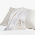 thumbnail image 1 of Gogreen Satin Pillowcase for Hair and Skin, Silk Satin Pillowcase 2 Pack, Pillow Cases Set of 2, Silky Pillow Cover with Envelope Closure (20"x36", White, King), 1 of 5