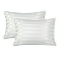 thumbnail image 1 of Gogreen Satin Pillowcase for Hair and Skin, Silk Satin Pillowcase 2 Pack, Pillow Cases Set of 2, Silky Pillow Cover with Envelope Closure (20"x36", White Stripe, King), 1 of 5
