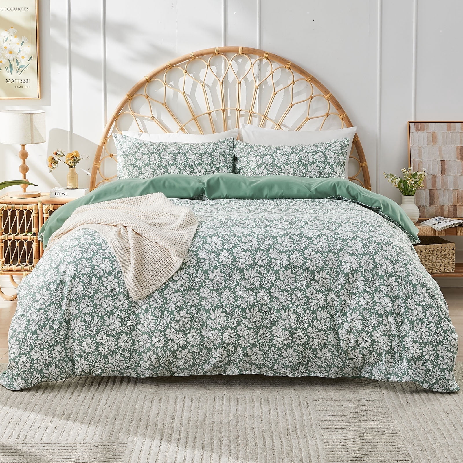 Gogreen Twin Duvet Cover Set, Soft & Breathable Microfiber 3 Pieces Twin Bedding Sets, Pattern Twin Comfy Duvet Cover Set, with Zipper Closure (Twin)