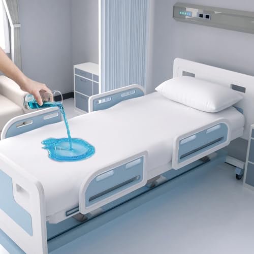 Gogreen Waterproof 2 Pack Fitted Hospital Bed Sheets - Ultra Soft Bamboo Rayon Knitted Jersey Fitted Sheet (36" x 84" x 14", 2 Packs)