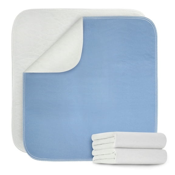 Gogreen Waterproof Reusable Underpads, 4-Layer Heavy Absorbency & Quilted Washable Pads for Kid, Adult, Elderly & Pet, Bedwetting Incontinence Pad for Bed, Sofa, Floor, Couch (18" x 24", Pack of 2)