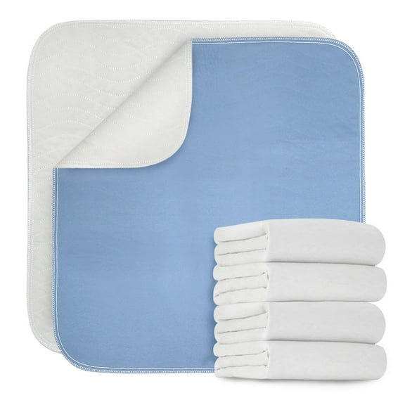 Gogreen Waterproof Reusable Underpads, 4-Layer Heavy Absorbency & Quilted Washable Pads for Kid, Adult, Elderly & Pet, Bedwetting Incontinence Pad for Bed, Sofa, Floor, Couch (34" x 36", Pack of 4)