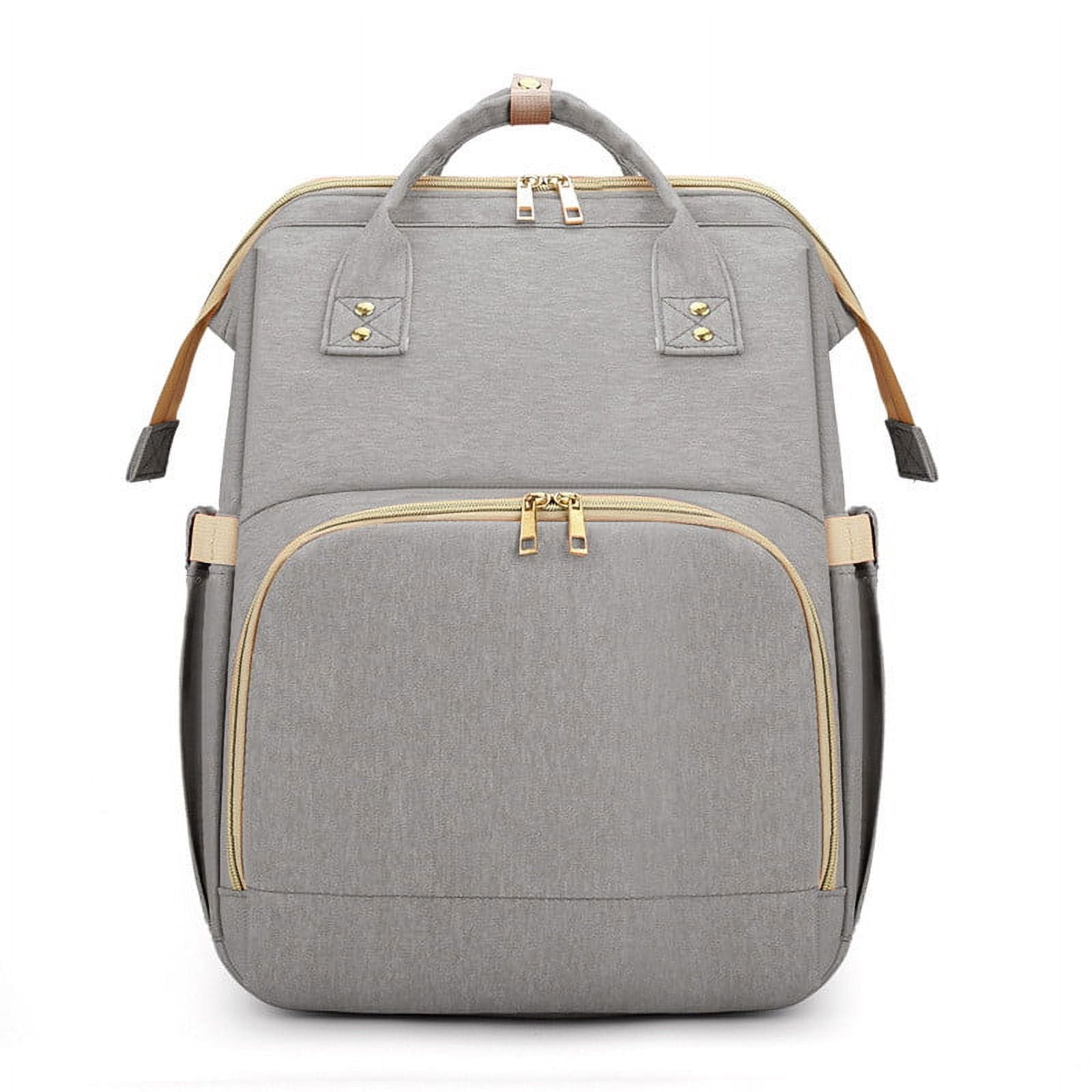 Gogusuu Diaper Bag Backpack Toddler Bag Portable Folding Crib Mummy Bag