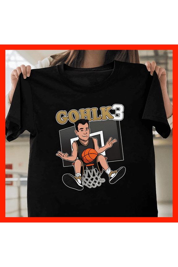 GohlK3 Basketball Hoop Dunk Cartoon T-Shirt - Funny Sports Fan Gift G215, Premium Unisex Tee – Extended Sizes Up to 5XL