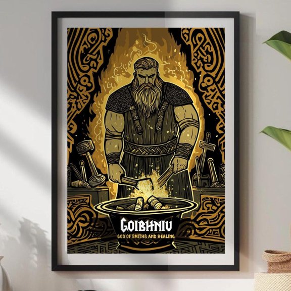 Goibhniu Art Print: Celtic God Of Smiths And Healing Home Decor Office Wall Art