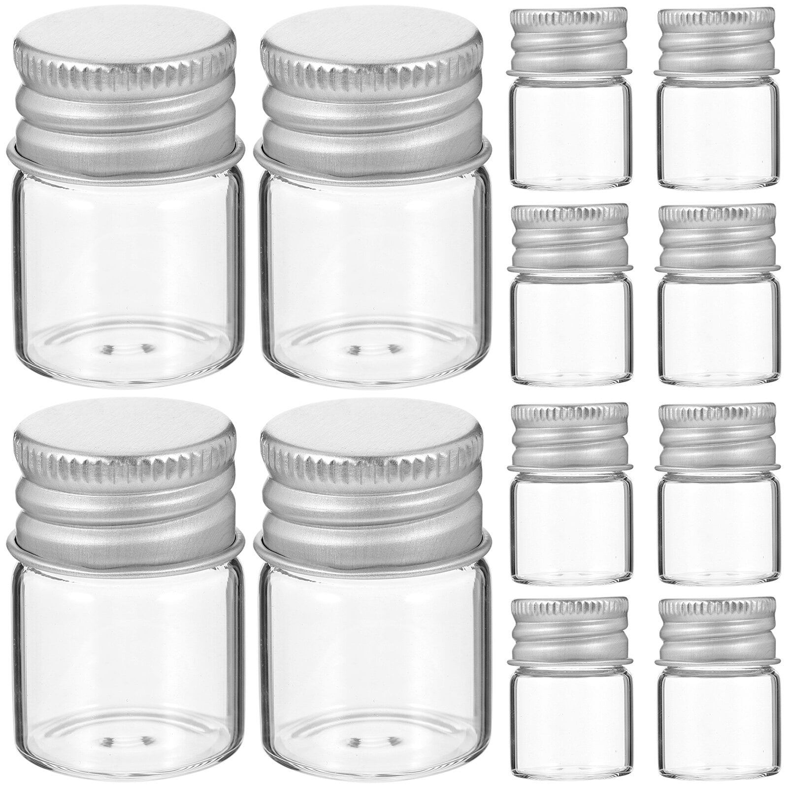 Goilinor 12PCS Transparent Glass Storage Bottles Sealed Food Can Jar