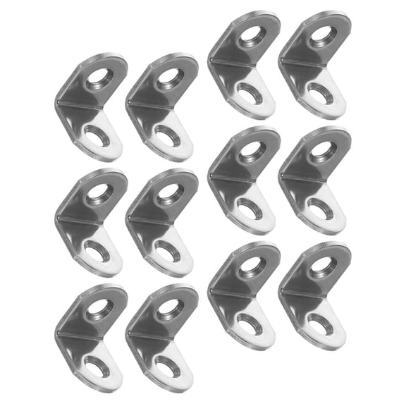 LEORX 12pcs Small Corner Brace Corner Brackets Stainless Steel Silver for Builders