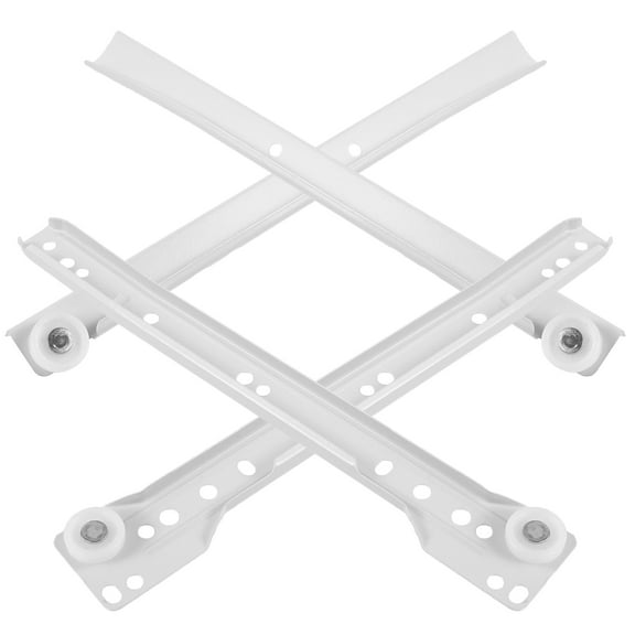 LEORX 2Pairs White Metal Drawer Slides Durable Kitchen Cabinet Drawer Guides