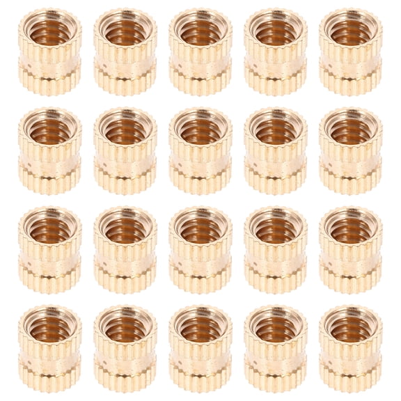 LEORX 20Pcs Female Thread Brass Threaded Inserts Heat Set Inserts for Plastic and Wood