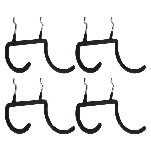 Heavy Duty Wall Hooks for Hanging Tools and Drills Set of 4 Black Steel