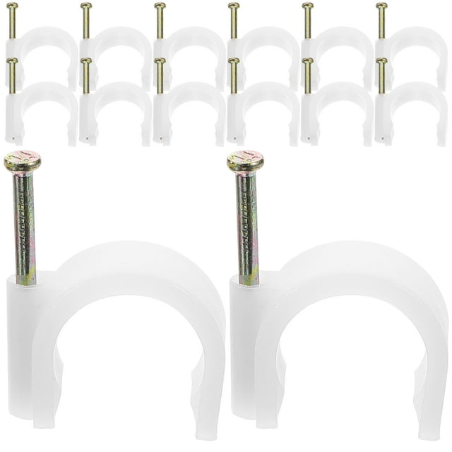 Goilinor 50pcs Cable Staple Extension Cord Clip Cable Wire Clip Cable