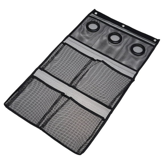 WINOMO Hanging Mesh Shower Organizer Black 1Set 25.6x14.2x0.1in