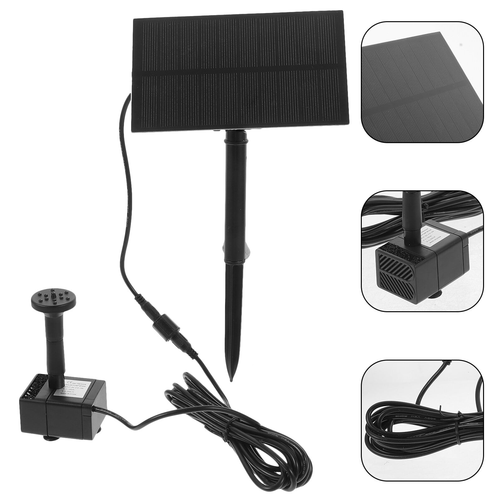 Goilinor Outdoor Yard Square Solar Powered Water Fountain Solar Pond Fountain Solar Power