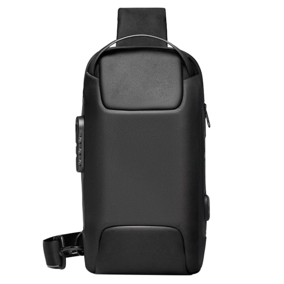 Topbathy Oxford Cloth Male Sling Bag with Anti Theft Code Lock and Waterproof Travel Design