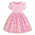 thumbnail image 1 of Goindgs Baby Girls Tutu Dress Dancing Toddler Cotton Layered Crew Neck short Sleeve Tutu Dress Tulle Dresses Princess Party Floral Girl's Summer Dress Z2-Pink 5-6 T, 1 of 6