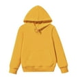 thumbnail image 1 of Goindgs Children's Hooded Sweatshirt Pullover Hoodies Long Sleeve Solid Color Sweatshirt Boys Girls Hooded Kangaroo Pocket Pullover Hoodies Z2-Yellow 7-9 T, 1 of 3
