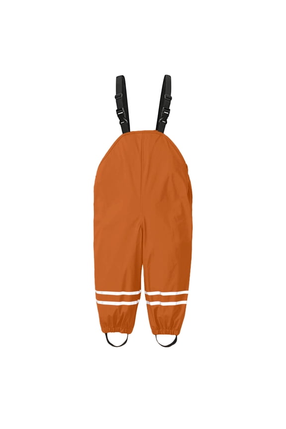 Girls Boys Waterproof Overalls Toddler Rain Jumpsuit Dungarees Kids Mud Romper School Action Toddler To Big Kid Orange 3-4 T