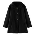 thumbnail image 1 of Goindgs Girls Soft Jacket Outerwear Coat Long Sleeve Windproof Solid Color Warm Thick Outerwear Soft Comfort Trendy Fall Winter Tops Black 130, 1 of 8