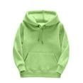 thumbnail image 1 of Goindgs Hoodie for Girls Cute Sweatshirts Kids Tops Solid Color Long Sleeve Drawstring Thickened Warm Blouse Loose With Pocket Girls Trendy Sweatshirts Pullover Tops Green 10-12 T, 1 of 4