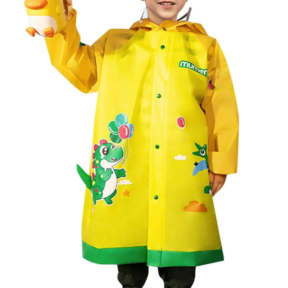 Goindgs Jacket Kids Cartoon Hooded Raincoat for Kids Boys and Girls Waterproof Cartoon Printed Toddler Rain Jacket Girls Rain Jacket Z3-Yellow1 XL