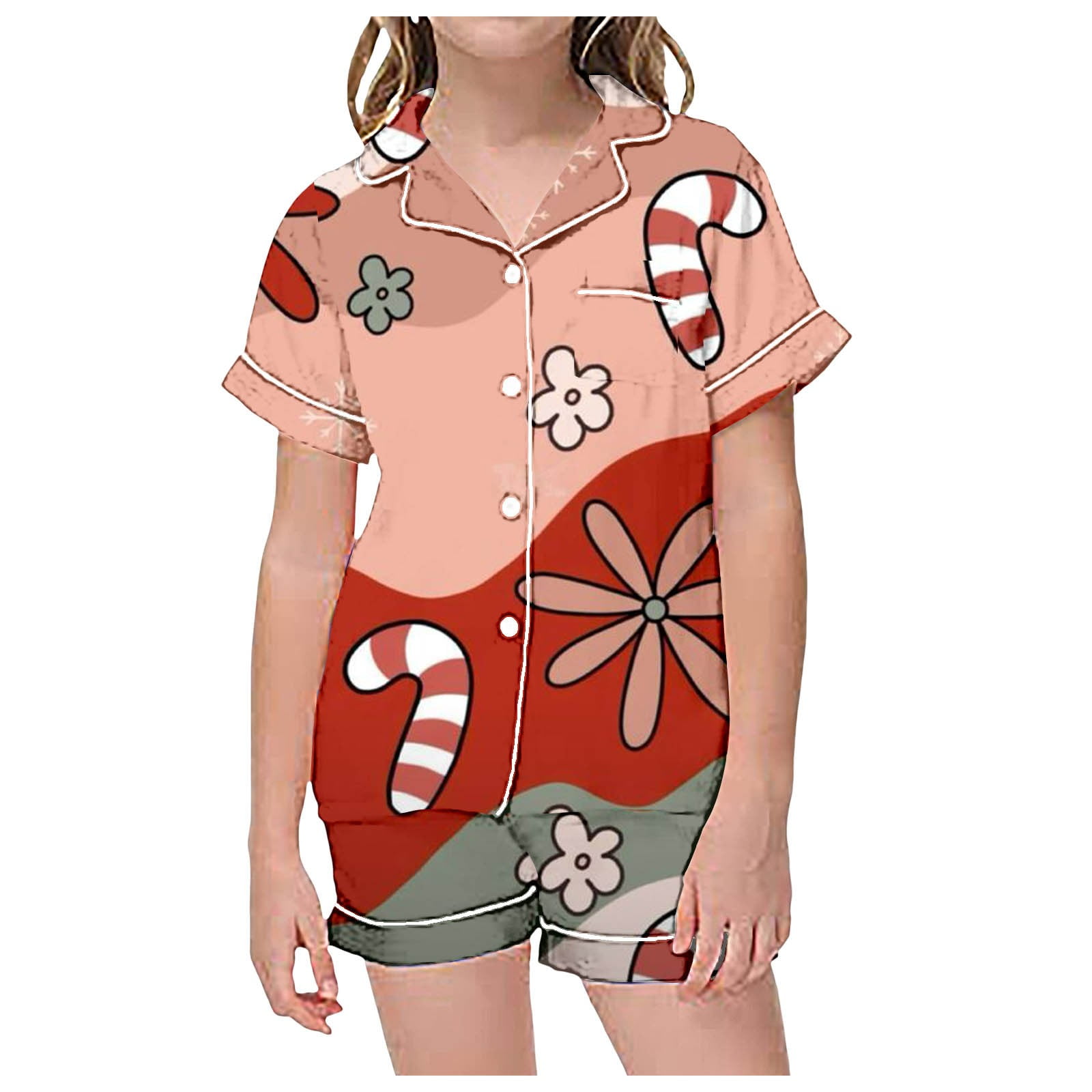 Goindgs Pajama Set for Girls,Toddler Pajamas Summer Christmas Floral ...