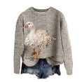 thumbnail image 1 of Goindgs Sweatshirt for Women Autumn and Winter Casual Christmas Thick Printed Knitted Crew Neck Long Sleeve Pullover Blouse Women's Sweatshirt Tops Z1-Beige-XXL, 1 of 3