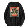 thumbnail image 1 of Goindgs Sweatshirts for Women Vintage Cat Ramen Noodle Japanese Anime Kawaii Cat T-Shirt, Hoodie, Sweatshirt Birthday Gifts Z2-Black S, 1 of 2