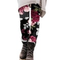 thumbnail image 1 of Goindgs Women's Stretch Legging Pants Casual Floral Printed High Waist Lift Sports Yoga Compression Legging Red M, 1 of 4