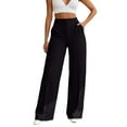 thumbnail image 1 of Goindgs Womens Pants Casual Trousers Suit Straight Leg High Waist Solid Color Loose Business Dressy Pants Summer Outfits 2025 Trendy Black-L, 1 of 5