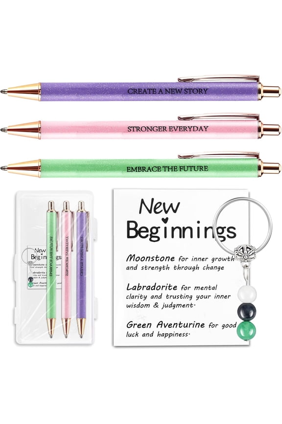 Going Away Gifts for Coworkers New Beginning Gifts Farewell Gift Crystal Keychain Pen Set Goodbye Present Inspirational Encouragement Leaving Job Presents Office Present