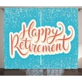 thumbnail image 1 of Ambesonne Blue Curtains 2 Panel Set, Happy Retirement, 108" x 96", Coral White Sky Blue, 1 of 3