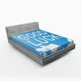 thumbnail image 1 of Ambesonne Party Fitted Sheet, Message Sky Clouds, Queen Size, Sky Blue White, 1 of 2