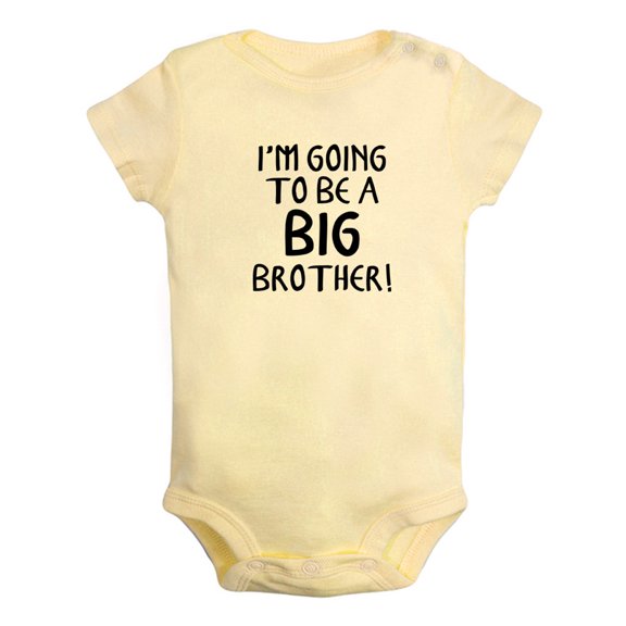 I'm Going to be a Big brother Funny Rompers For Babies, Newborn Baby Unisex Bodysuits, Infant Jumpsuits, Toddler 0-24 Months Kids One-Piece Oufits (Yellow, 0-6 Months)