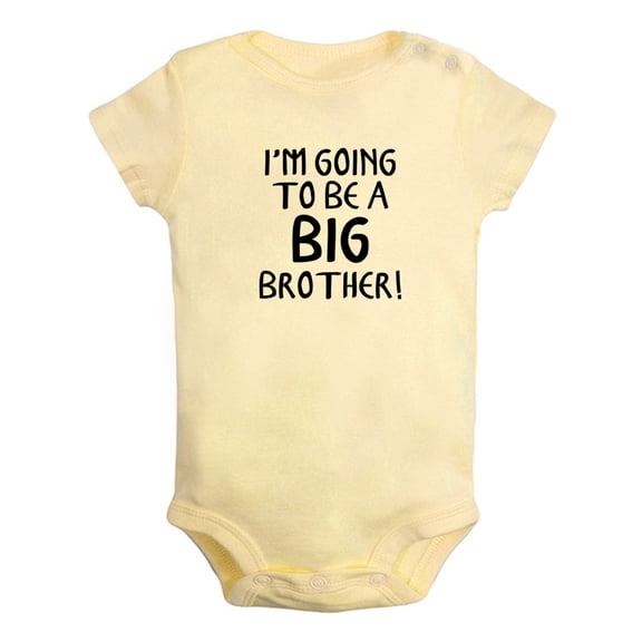 I'm Going to be a Big brother Funny Rompers For Babies, Newborn Baby Unisex Bodysuits, Infant Jumpsuits, Toddler 0-24 Months Kids One-Piece Oufits (Yellow, 12-18 Months)
