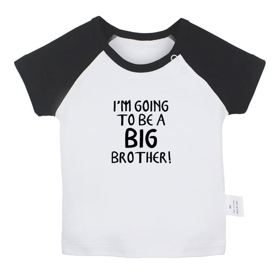 I'm Going to be a Big brother Funny T shirt For Baby, Newborn Babies T-shirts, Infant Tops, 0-24M Kids Graphic Tees Clothing (Short Black Raglan T-shirt, 6-12 Months)