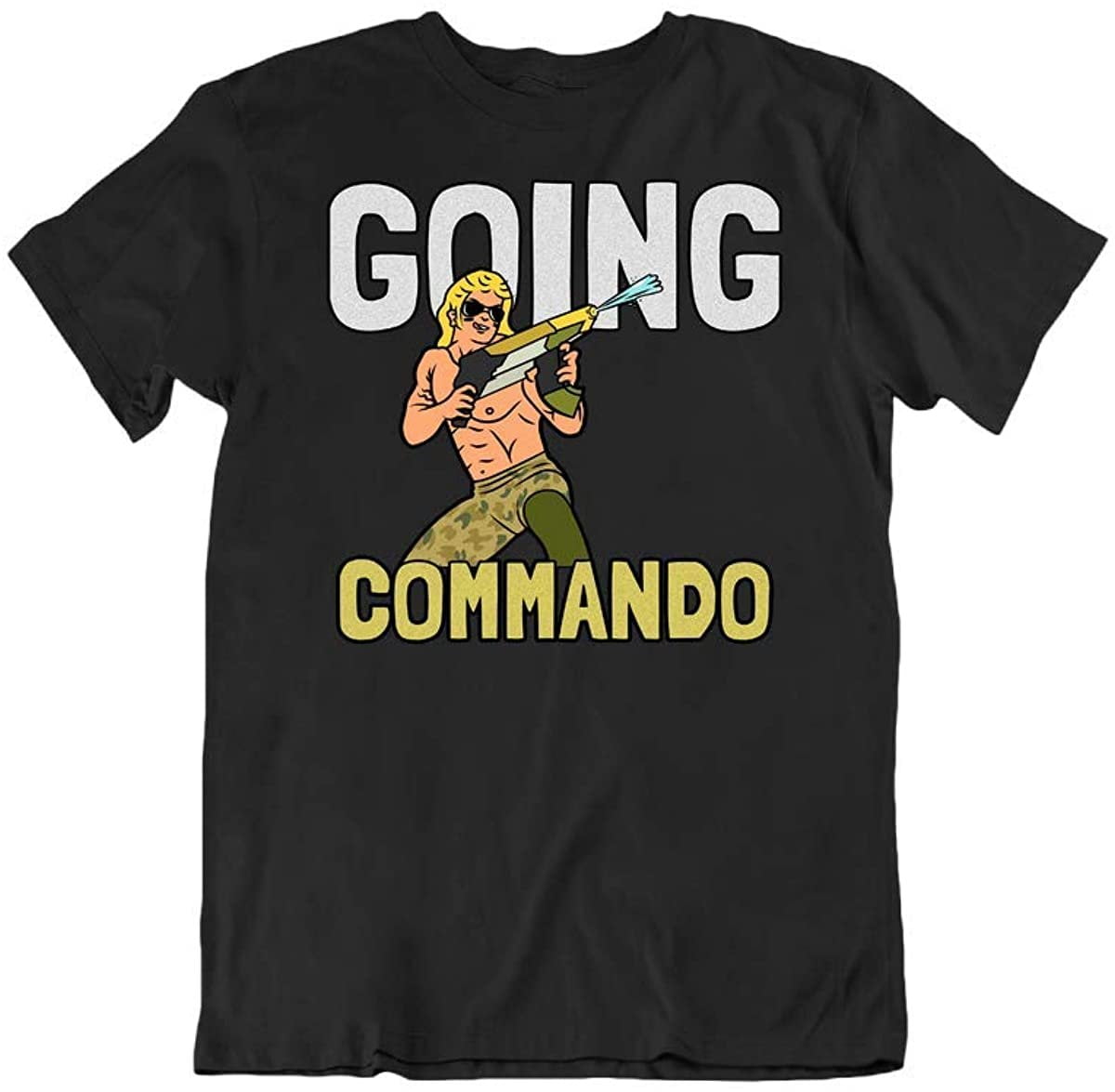 Going Commando Funny Novelty Pun Humor Tee Fashion Design Cotton T-Shirt Red
