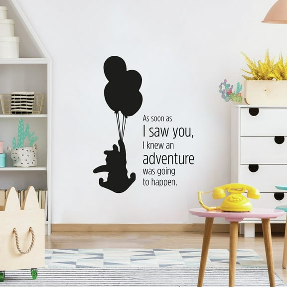 Going To Happen Pooh Balloon Life Postive Quote Cartoon Wall Sticker Art Decal Girls Boys Room Bedroom Nursery Kindergarten House Fun Home Decor Stickers Wall Art Vinyl Decoration Size (20x18 inch)